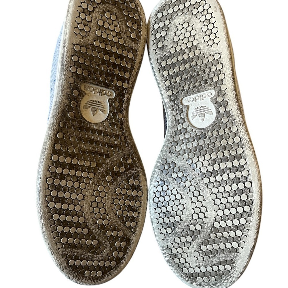 Adidas Stan Smith White and Blue Sneakers - Picture 7 of 7